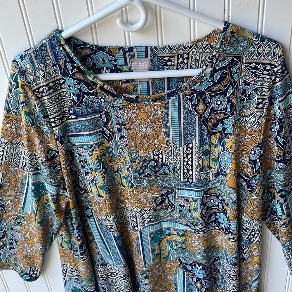 Chico's Multicolor Patterned Tunic - Picture 7 of 9